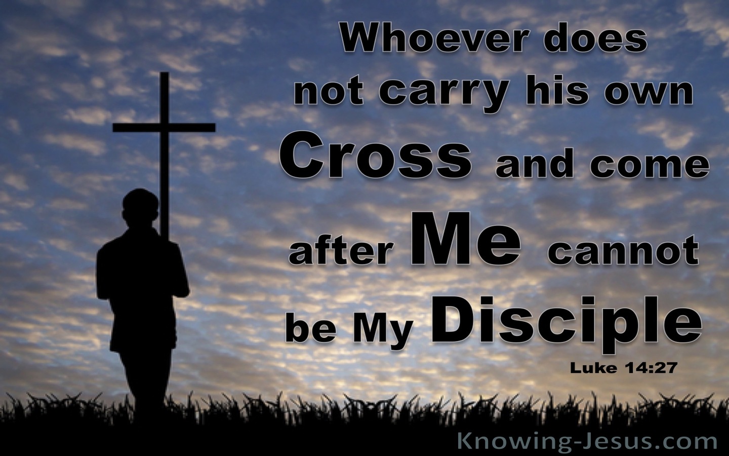 Luke 14:27 Whoever Does Not Carry His Cross (blue)